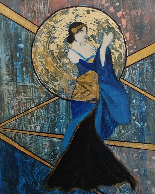 Art Deco Lady in Blue